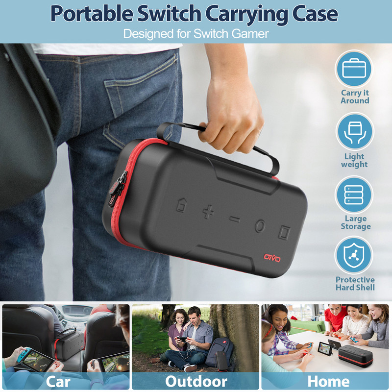 OIVO Large Storage Bag for Nintendo Switch Waterproof Travel Case AntiScratch Carrying Bag for Sw