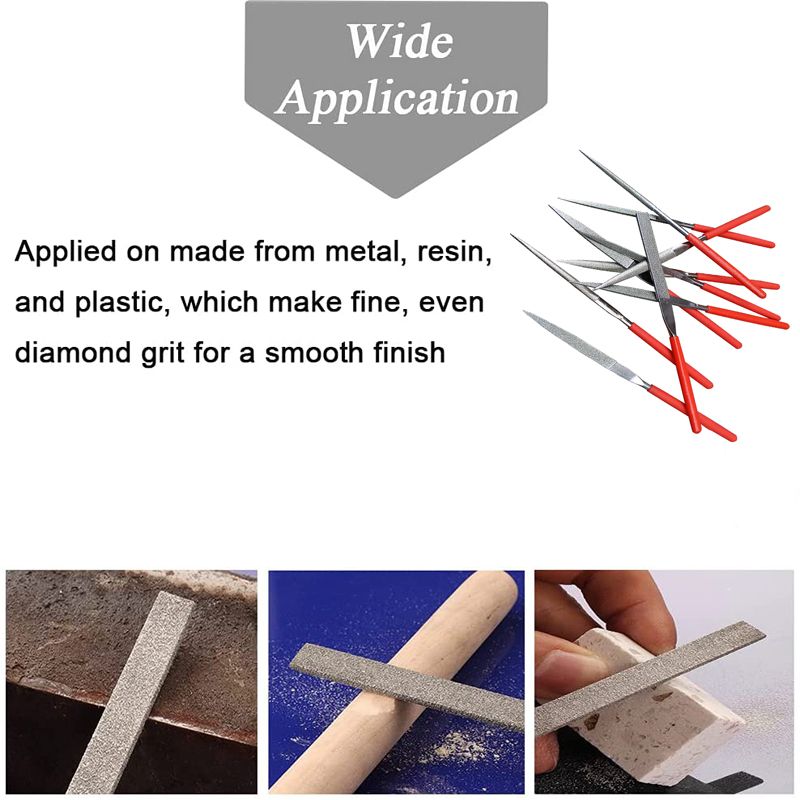 Diamond Needle File Set 10pcs Mini Needle File Kit For Stone Glass  Metal Carving Craft Hand Tools 5