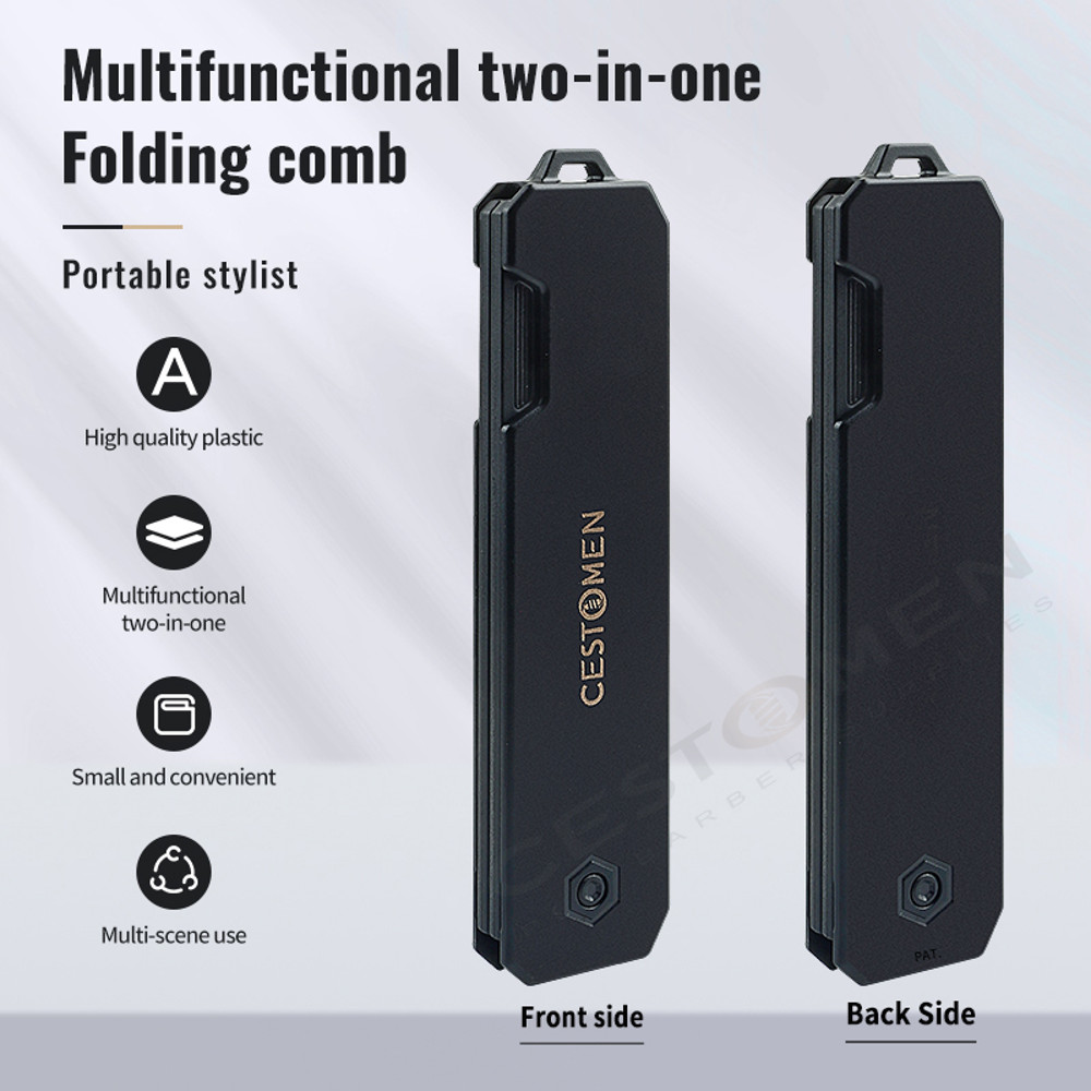 2 In 1 Pocket Folding Comb Wide Tooth  Dense Tooth Beard Comb For Barber Hair Clipper  Salon Stylin 3