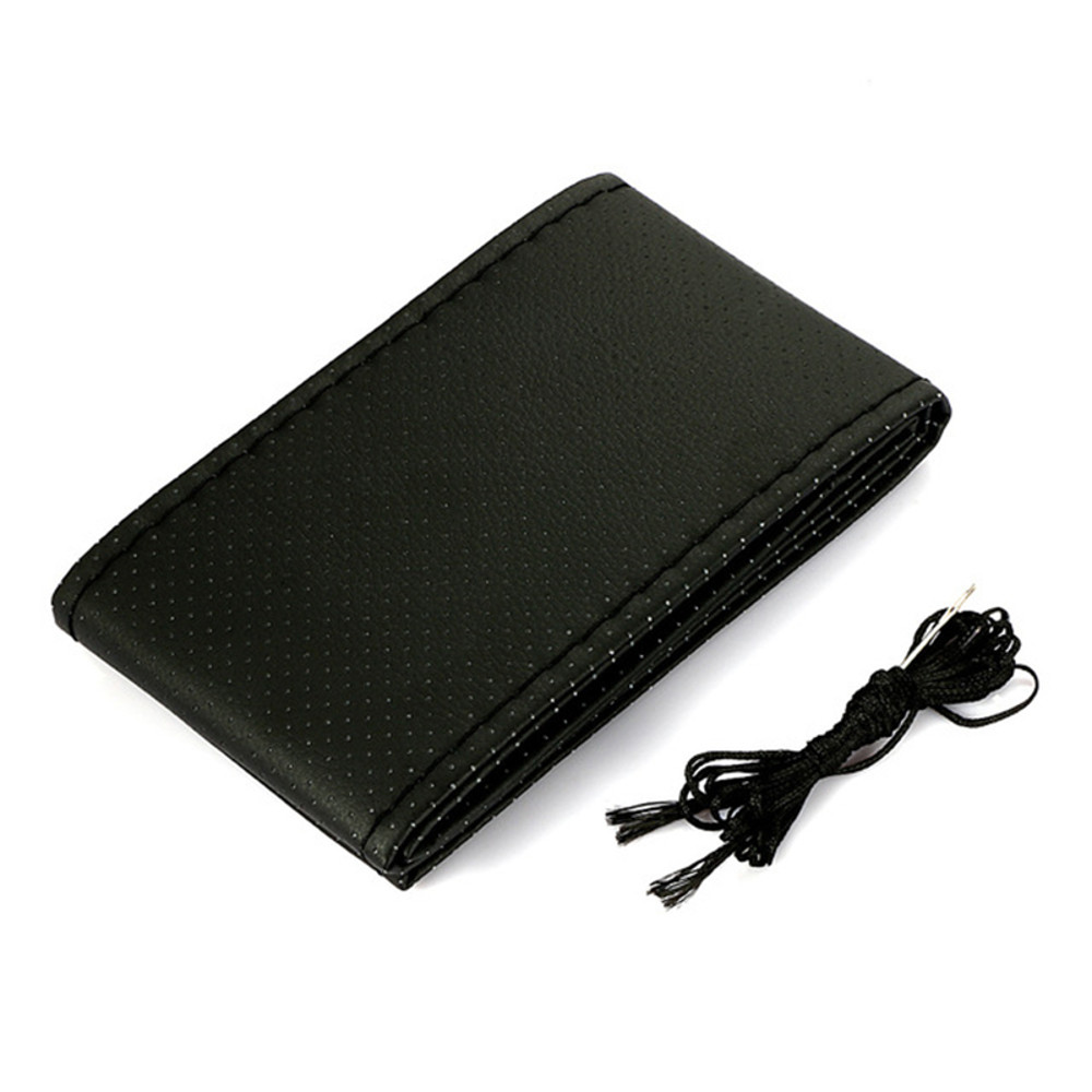 Premium Car Steering Wheel Cover DIY Microfiber Leather With Needles Braid Thread 8