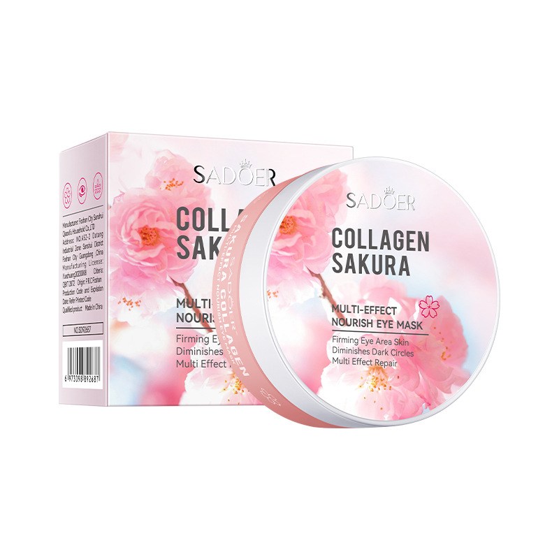 Anti Dark Circle Eye Mask Sakura Collagen Infused Eye Patches For Bags Removal Hydration  Skin Firm 3