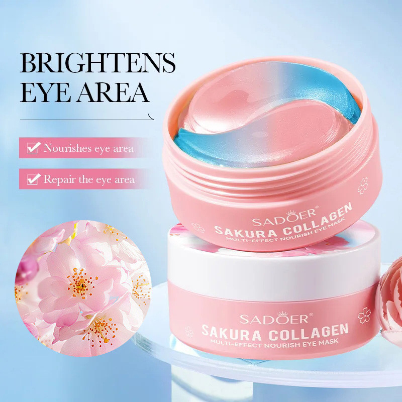 Anti Dark Circle Eye Mask Sakura Collagen Infused Eye Patches For Bags Removal Hydration  Skin Firm 5