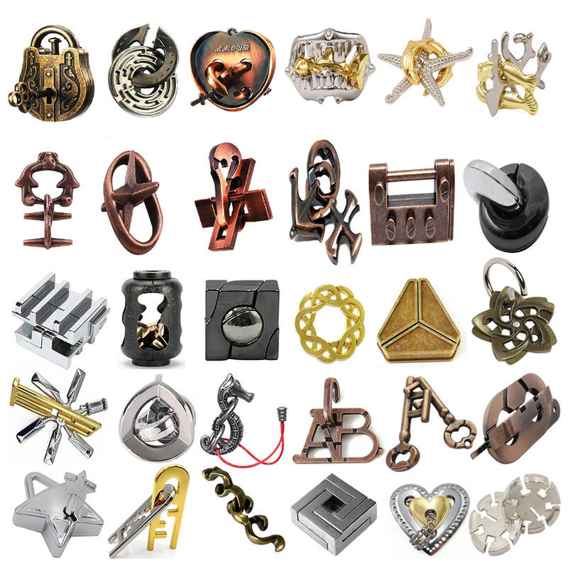 Classic IQ Metal Brain Teaser Magic Baffling Puzzle Game For Kids Adults 0