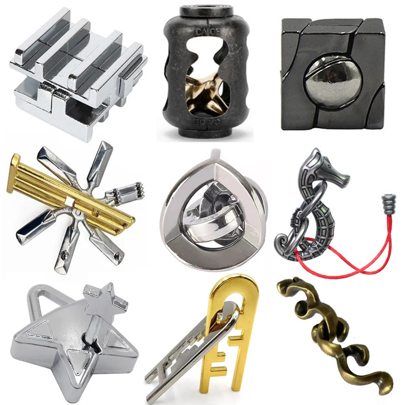 Classic IQ Metal Brain Teaser Magic Baffling Puzzle Game For Kids Adults 1