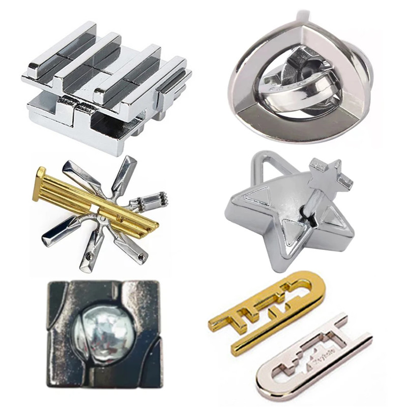 Classic IQ Metal Brain Teaser Magic Baffling Puzzle Game For Kids Adults 3