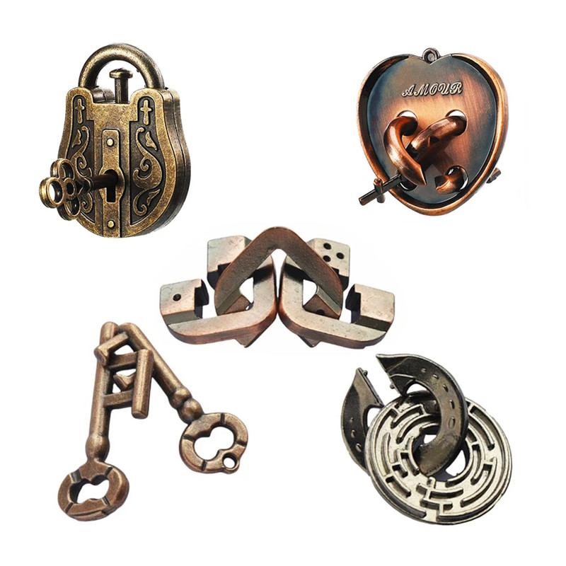 Classic IQ Metal Brain Teaser Magic Baffling Puzzle Game For Kids Adults 4