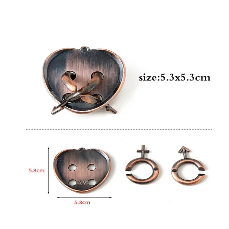 Classic IQ Metal Brain Teaser Magic Baffling Puzzle Game For Kids Adults 8