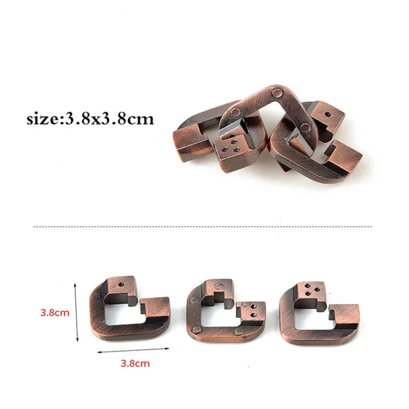 Classic IQ Metal Brain Teaser Magic Baffling Puzzle Game For Kids Adults 10