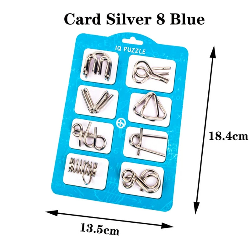 Classic IQ Metal Brain Teaser Magic Baffling Puzzle Game For Kids Adults 44