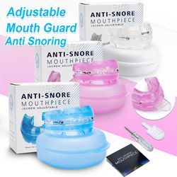 adjustable mouthpiece anti snoring device – stop snoring mouth guard for bruxism & sleep aid