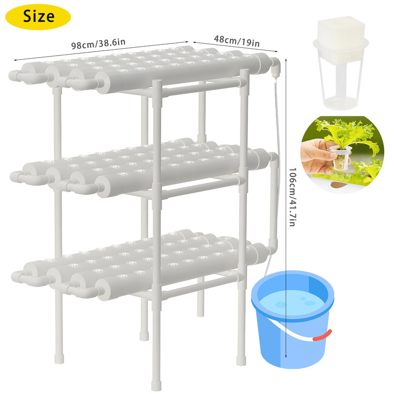 Hydroponics Garden Kit 3 Tier 108 Planting Sites Indoor Outdoor Herb Veggie Growing System Fast Gr 1