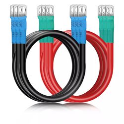 6 awg marine battery cables 12v 30cm with 5/16" tinned copper lugs
