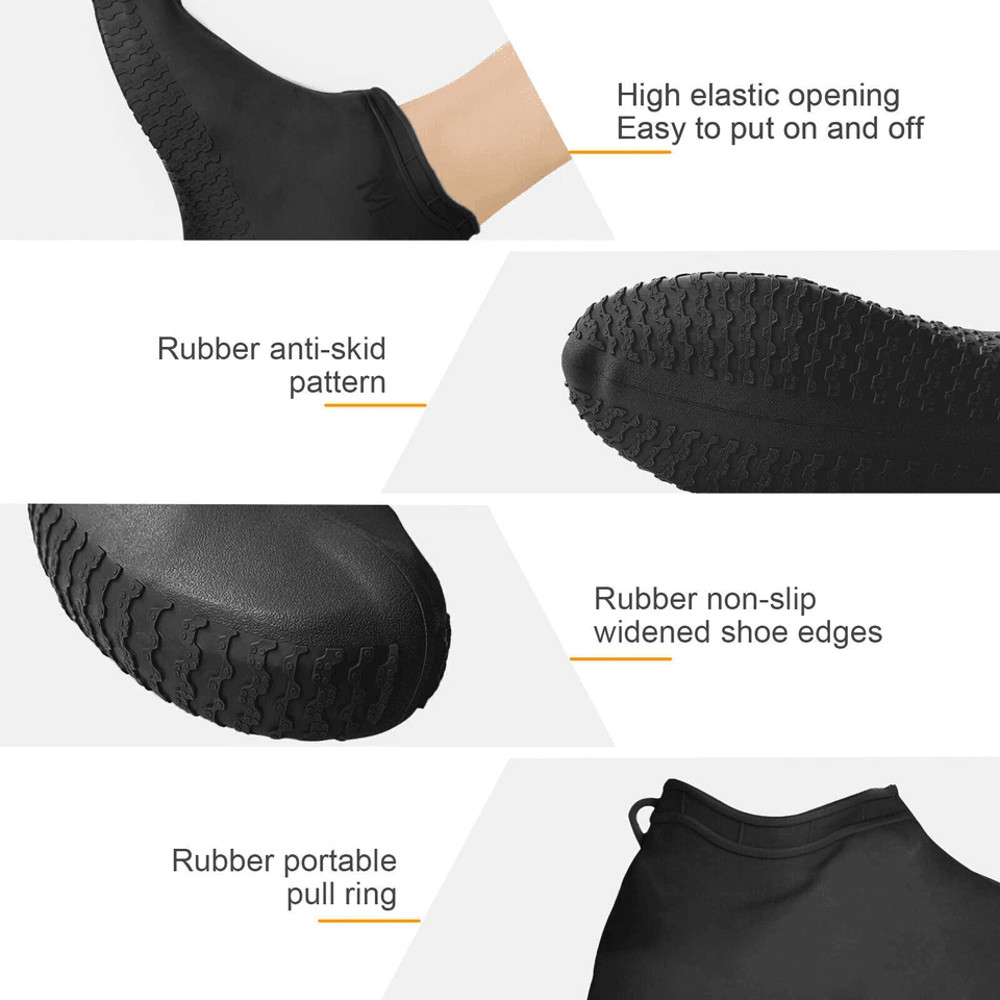 Reusable AntiSlip Rubber Shoe Covers Waterproof Snow Boot Protector For Rainy Days And Outdoor Trav 4