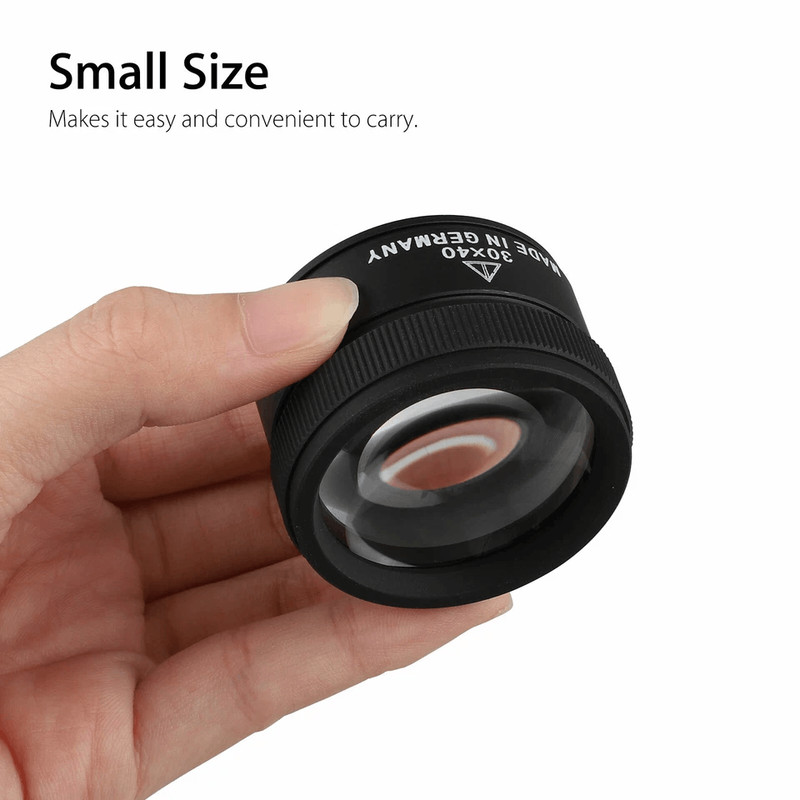 40X Magnifying Glass Portable Zinc Alloy Magnifier Lens For Jewelers Coins Stamps And Antiques 1