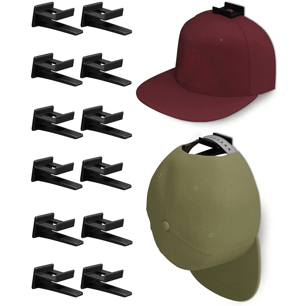 Baseball Cap Hat Rack Wall Door Hanger Holder With 12 Adhesive Hooks Storage Organizer For Hats Cap 13