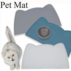 non slip silicone pet food mat leak proof, anti dirty dog & cat bowl pad, dishwasher safe & eco friendly