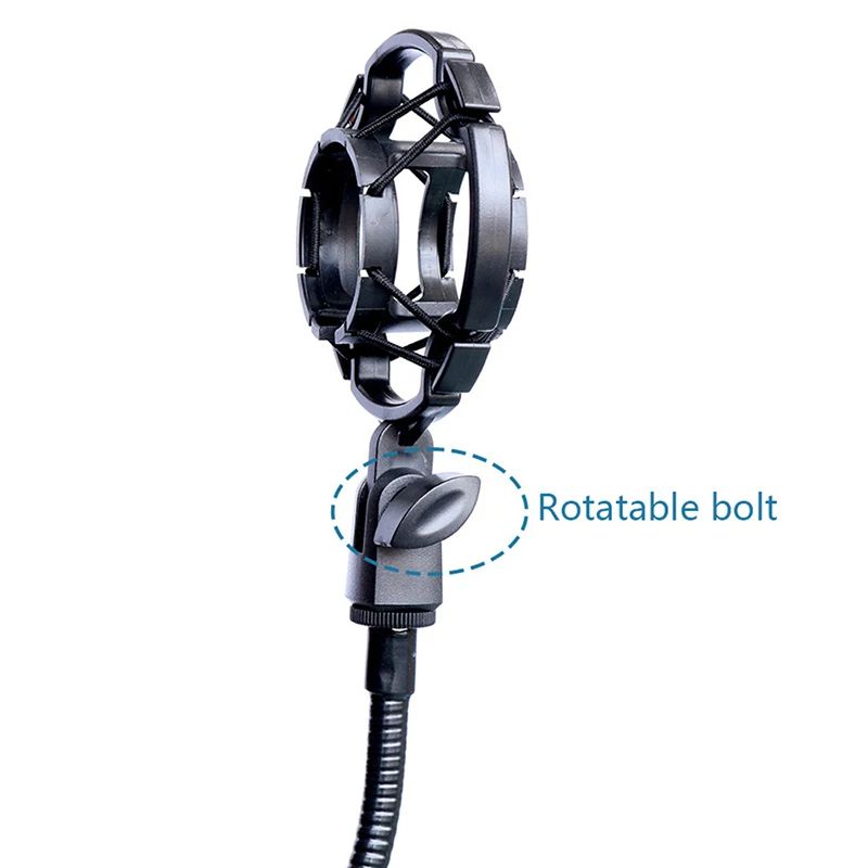 Universal Microphone Shock Mount Professional Condenser Mic Holder With Anti Vibration Rubber Bands 4
