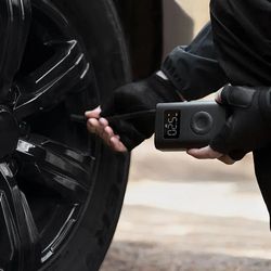 portable electric air compressor 150psi fast inflation, type c led multitool inflator with speed boost technology