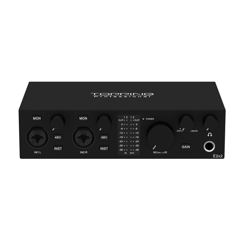 TOPPING E2x2 Professional Audio Interface 2in 2out USB Sound Card For Live Streaming Recording Mix 0