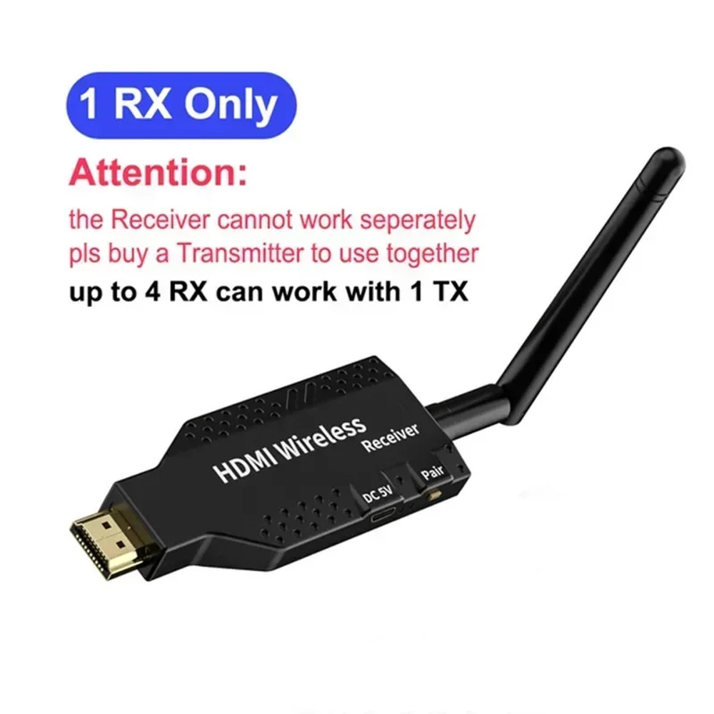 HDMI Wireless Transmitter Receiver 1080P 50M Extender For 1 TX To 4 RX PS4 Laptop PC TV Monitor Pr 7