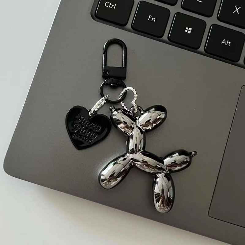 Y2K Balloon Dog Keychain Punk Fashion Key Ring for Handbag Backpack Car Keys Cute Pendant Acce