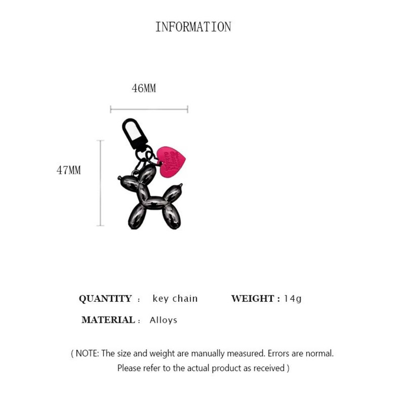 Y2K Balloon Dog Keychain Punk Fashion Key Ring for Handbag Backpack Car Keys Cute Pendant Acce