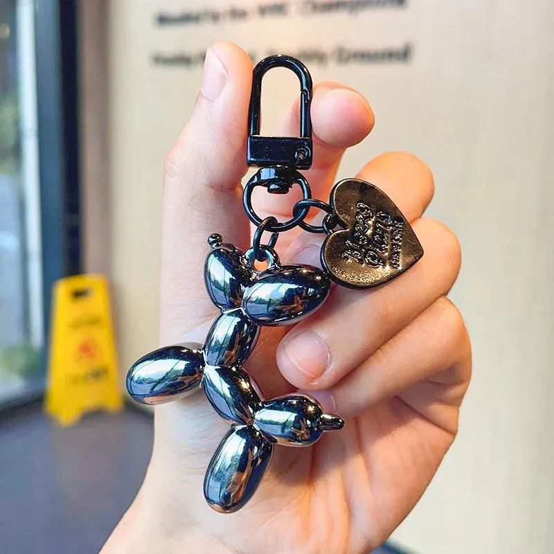 Y2K Balloon Dog Keychain Punk Fashion Key Ring for Handbag Backpack Car Keys Cute Pendant Acce
