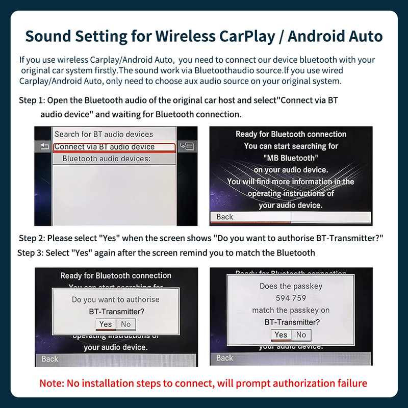 Wireless CarPlay For Mercedes Benz ABCECLA  Android Auto Navigation  Screen Mirroring 5