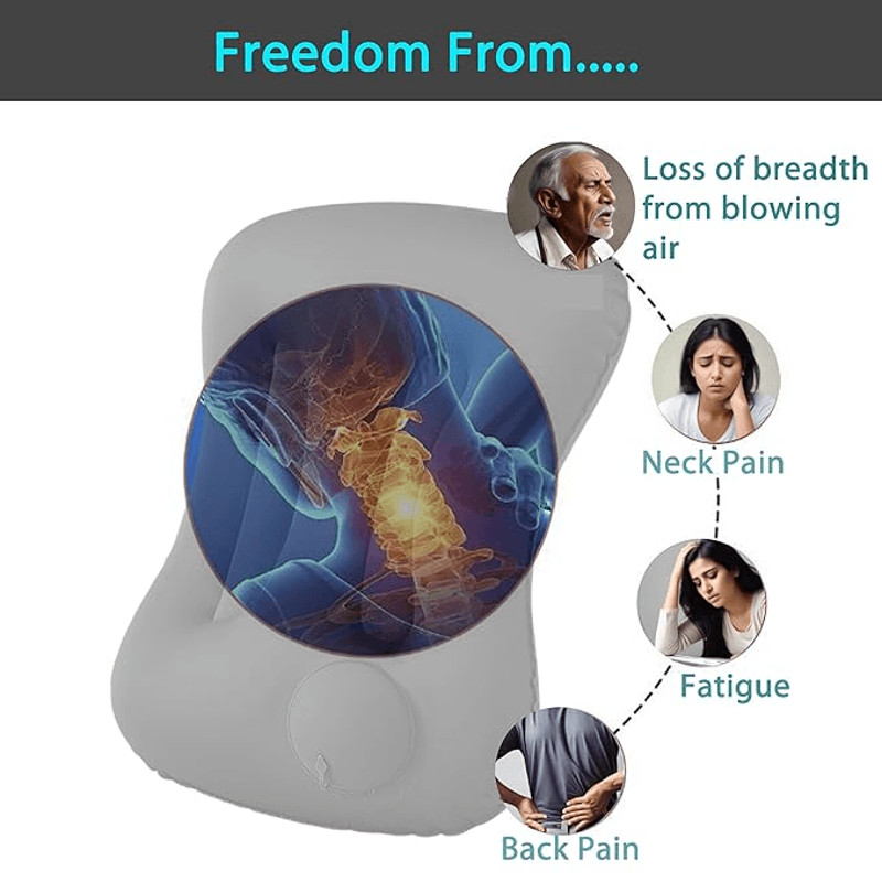 Portable Comfortable Inflatable Pillow Ultra Soft Camping Pool Car Neck Lumbar Support Travel Cu 3