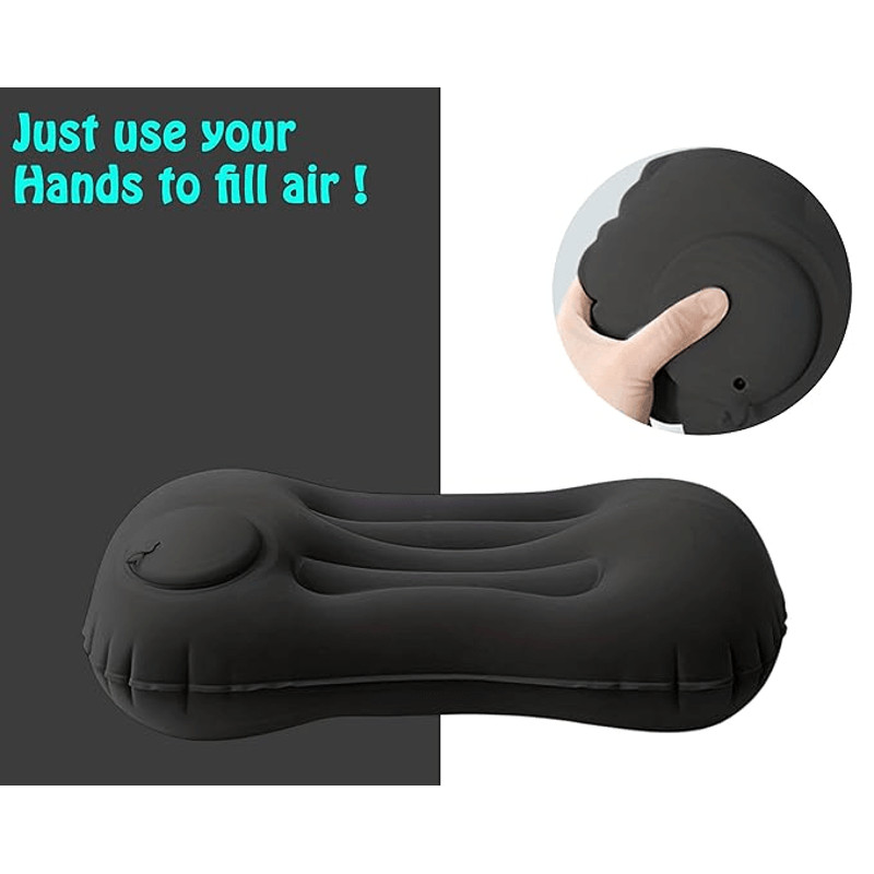 Portable Comfortable Inflatable Pillow Ultra Soft Camping Pool Car Neck Lumbar Support Travel Cu 4