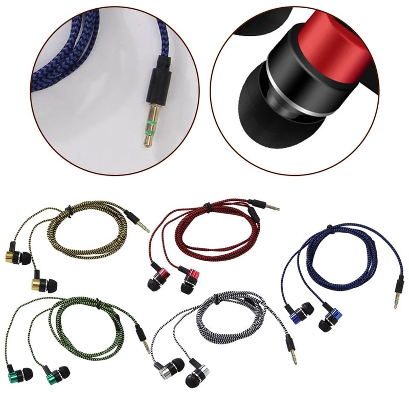 InEar Wired Headphone With Mic Basic Box Bass Stereo Earbuds Superb Sound Noise Cancelling Mobile E 7