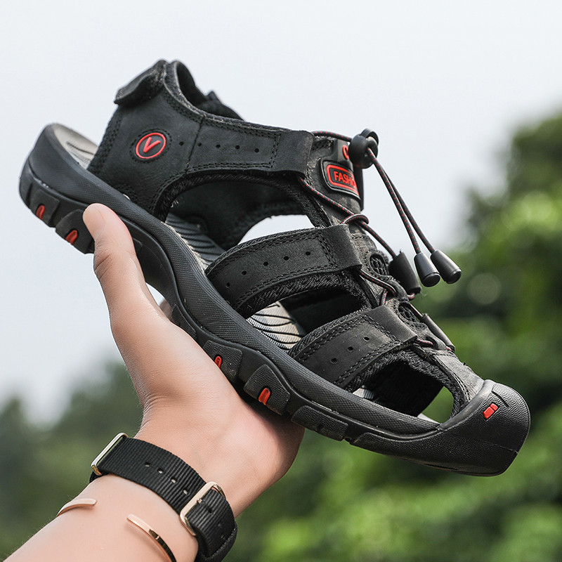 Summer Men Sandals Leather Breathable Casual Shoes For Outdoor Beach  Fashion Roman Style AntiSlip  9
