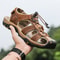 Summer Men Sandals Leather Breathable Casual Shoes For Outdoor Beach Fashion Roman Style AntiSlip 7
