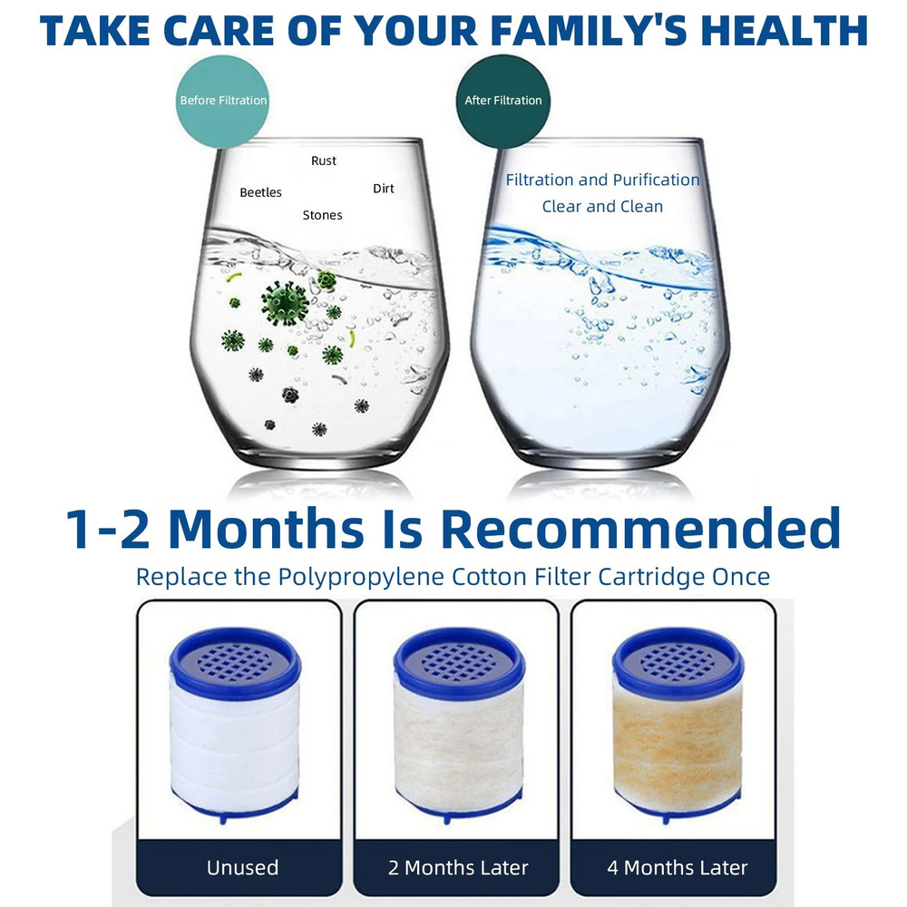 Swivel Faucet Water Filter Removes Chlorine Heavy Metals Rotating Filtered Shower Head For Hard Wa 3