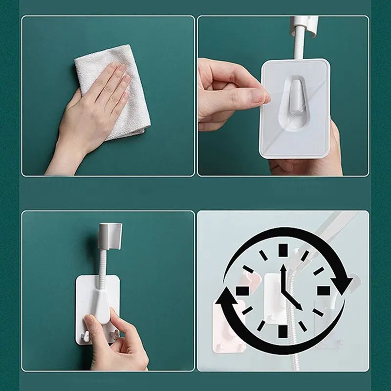 Shower Head Holder  Adjustable SelfAdhesive Wall Mount Bracket Universal Handheld Showerhead Stand  3