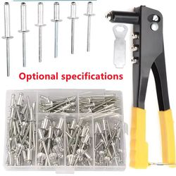 heavy duty riveter set with blind rivets, professional pop rivet gun kit for metal, automotive, and diy projects