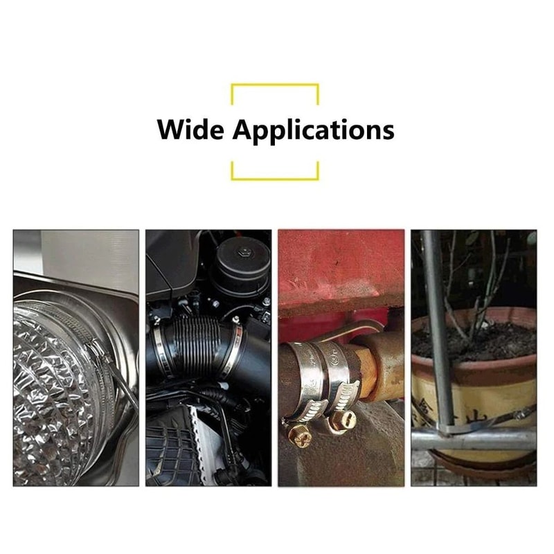 40pcs Stainless Steel Hose Clamp American Style Throat Clamp Assortment For Pipes Tubes Fuel Lines 1