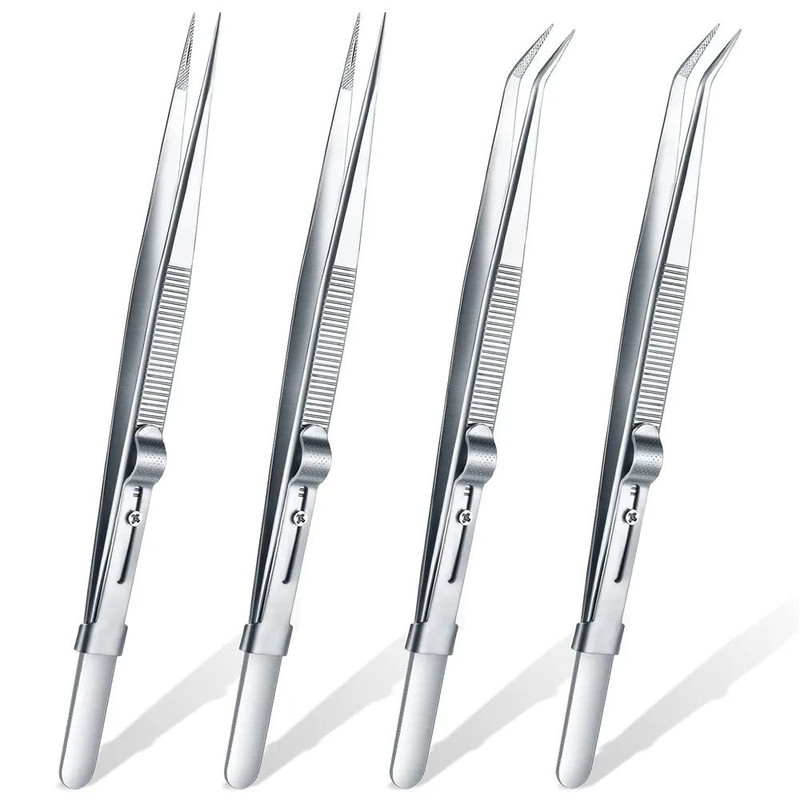 Professional High Precision Stainless Steel Jewelry Tweezers Sandblasting DIY Diamond Gem Jewelers  0