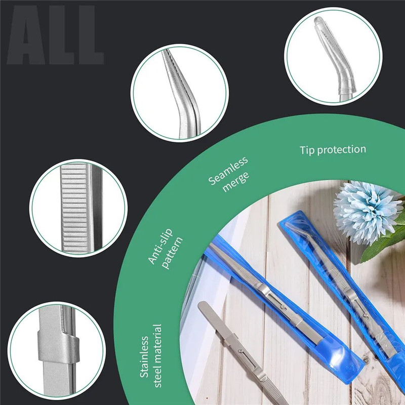 Professional High Precision Stainless Steel Jewelry Tweezers Sandblasting DIY Diamond Gem Jewelers  2