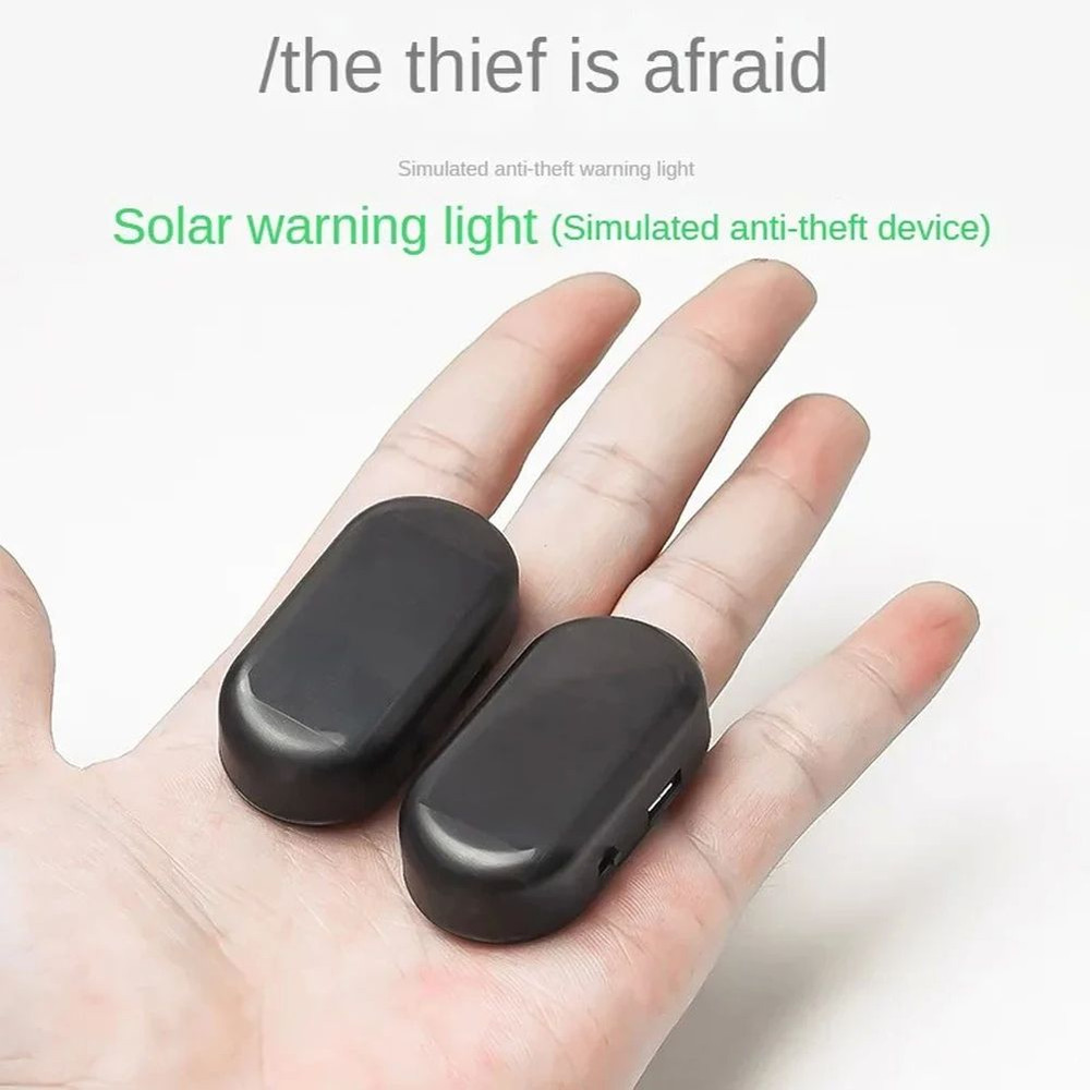 Solar Powered Car Fake Security Light Super Bright Flashing Imitation Alarm Lamp Wireless AntiThef 1
