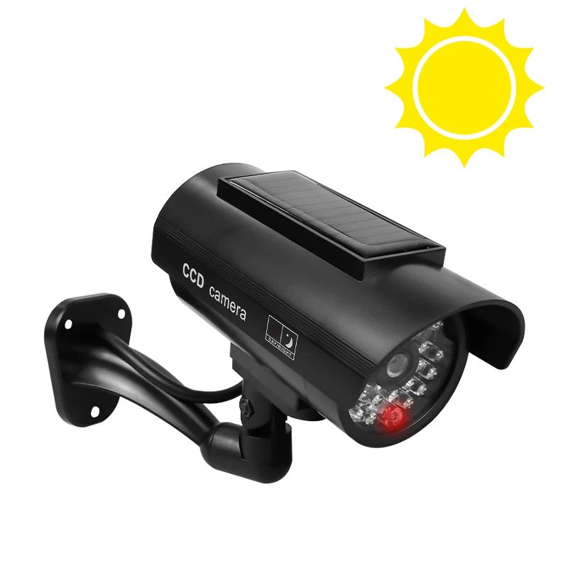 Simulation Solar Camera Fake Camera Outdoor CCTV Surveillance Waterproof Dummy Security Camera With 6