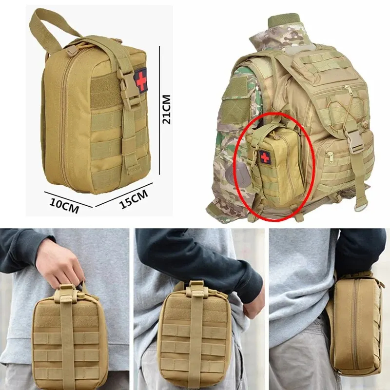 Tactical First Aid Kit Medical Bag for Emergency Outdoor, Hunting, & Camping MOLLE Survival Pouch Organizer