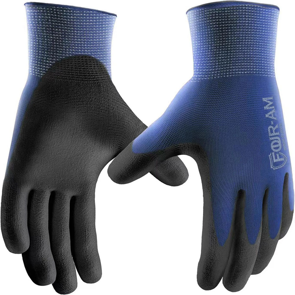 UltraThin PU Coated Safety Work Gloves Black Nylon Shell With Polyurethane Grip Knit Wrist Cuff Ind 0