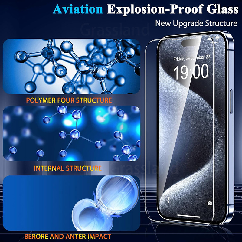 4Pcs Tempered Glass For IPhone 16 15 14 13 12 11 Pro Max Screen Protector For IPhone 7 8 Plus X XS  1
