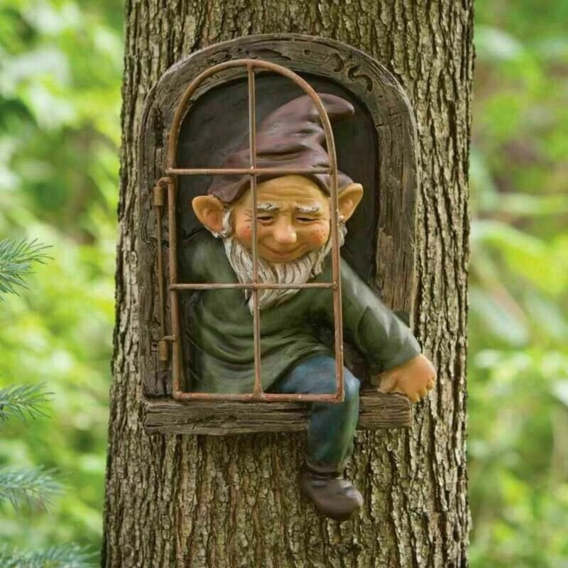 Creative Garden Elf Tree Hug Statue Enchanting Resin Decoration For Outdoor Spaces Courtyard Porch 4