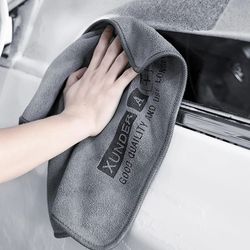 premium microfiber car washing towel for auto detailing, hemmed edges, super absorbent drying cloth for vehicle cleaning