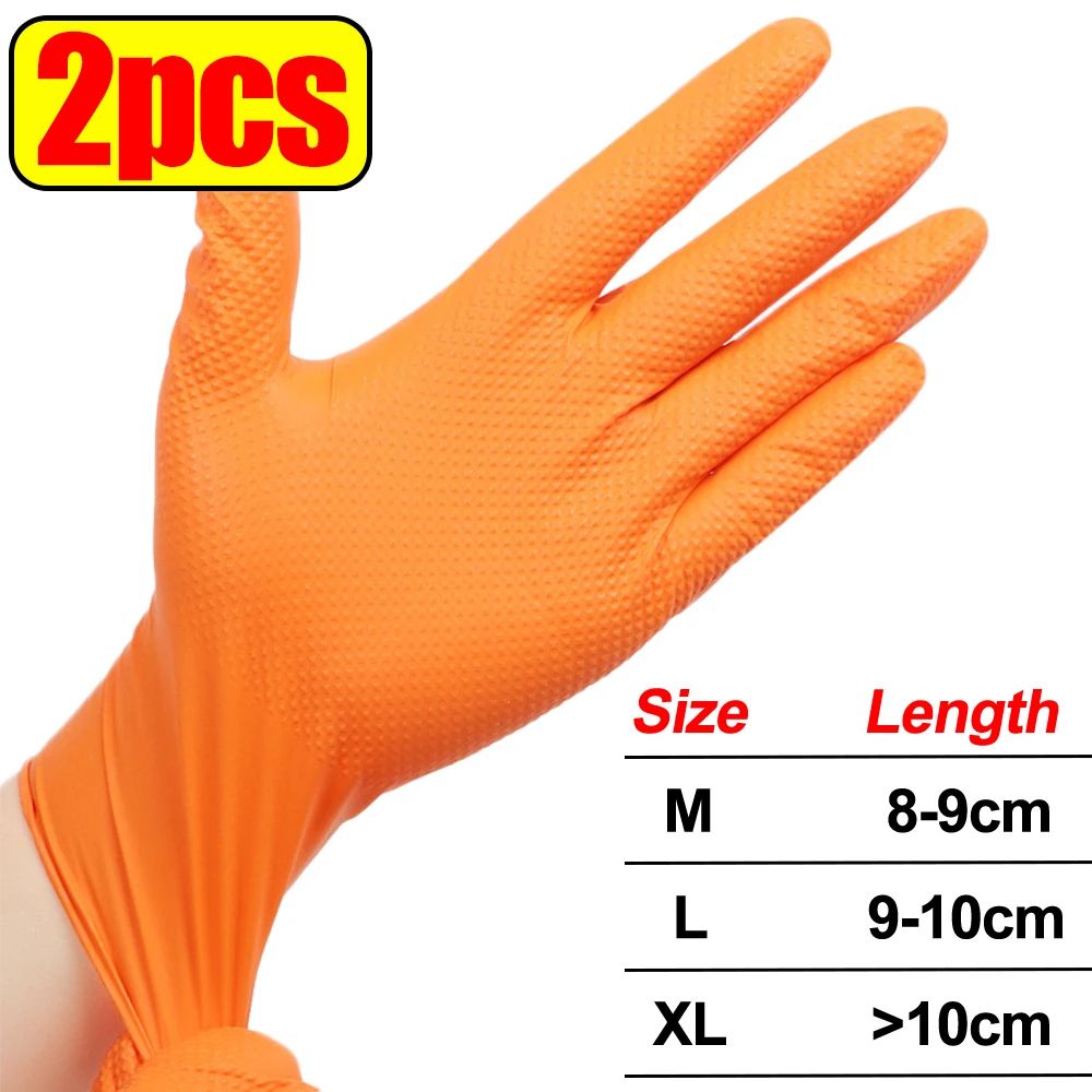 Heavy Duty Nitrile Gloves 8Mil Extra Thick Disposable Work Gloves For Mechanic Home Garden With Tex