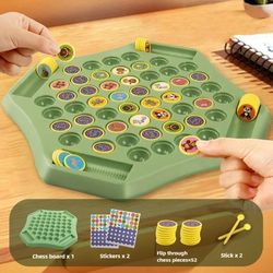kids battle chess educational toy, fun animal flip chess for parent-child interaction, observation & concentration game