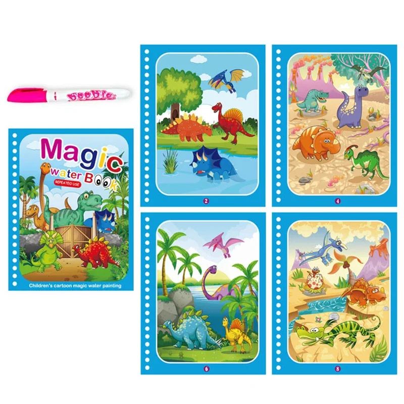 Reusable Water Drawing Magic Book With Pen Montessori Educational Toy For Toddlers Kids Early Lear 14