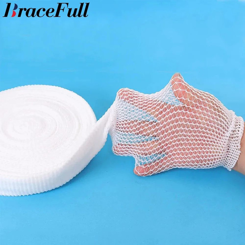Elastic Tubular Gauze Bandage Net Wound Dressing Mesh Wrap Retainer Breathable Fixation Tape For Ar 0